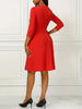 Elegant Square-Neck Bodycon Dress with Chic Patchwork & Bow - Durable, All-Season Wear for the Modern Woman