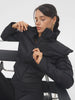 Women's Winter Jacket Wide Shoulder Coat Waist Cinching Cropped Padded Top Street Stand Collar Long Sleeve Irregular Hem Coats