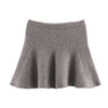 Ladies Elegant Knit Gray Dress Suits Button Loose Cardigans+Ruffles Mini Skirts Sets Winter Women 2 Piece Sets