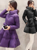Winter Coats Women Warm Outerwea Cotton Padded Jackets Womens Clothing Belt Zipper Parkas Femme A-word Jacket
