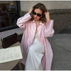 Solid Belted Maxi Trench Coats Women's Loose Full Sleeves Single-breasted Lace-up Windbreak Ladies Early Autumn Outwear