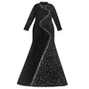 Spring Autumn Women Long Sleeve Velvet Solid Color Diamond Party Evening Long Maxi Dress Dashiki Africa Clothing