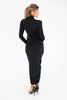 Long Sleeve Ruched Sexy Maxi Dress For Women Autumn Winter Drawstring Turtleneck Bodycon Sexy Long Dress Elegant