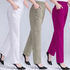 5XL Long Pants Women High Waist Stretch Cotton Straight Trousers Women Loose Solid Work Office Ladies Pants