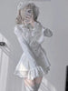 Gothic Vintage Girl Slim Patchwork Dress Women High Street Lace Skinny Long Sleeve Dresses France Sweet White Clothing