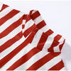Vertical Stripe Two Piece Outfit Stand Collar Zip Up Jacket Elastic Waist Wide Leg Pants Loose Women Casual High Street Set