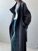 Stand Neck Long Trench Coat Women Spring Casual Turn-down Collar Single-breasted Trench Coat