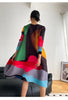 Pleated Printed Skirt Spring Autumn Temperament Plus Size Large Swing High Waist Casual Dresses for Women