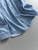 Women's Same Solid Color Lapel Pocket Medium and Long Loose Coat Long Sleeve Casual Denim Shirt