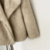 Mueyeruho Winter Women Faux Fur Jacket Coat Solid Khaki Long Sleeve Thick Warm Overcoat Outwear Fluffy Coat For Women