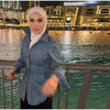 Women's Denim Lace Up Jacket Lapel Neck Waist Cinching Button Front Long Sleeve Coat Spring Femlae Casual Daily Outerwear