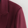 Burgundy Blazer Women Autumn Winter Vintage Double Breasted Suit Jacket for Woman Streetwear Classic Blazers Coat