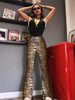 high waist leopard print flare leggings autumn winter women sexy bodycon trousers club pants