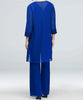 Women's Elegant Pant Sets Formal Office Ladies Oversized Chiffon Lace Suits Straight Pant Cardigan Tops 3 Pieces Sets Woman