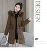 Winter Down Cotton Jacket Women Korean Cotton-Padded Thicken Warm Mid Long Hooded Parkas Slim Coat Female Casual Ladies Tops