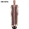 Women Knit Ribbed Clock Ruffes Side Sleeve Front Split Striped Straight Maxi Dress Vintage Vestidos Dresses
