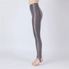 Sexy Women Thin Sheer See Through Pants Elastic Sexy Tight Silk Shiny Pencil Pant Oil Glossy Candy Color Yoga Leggings