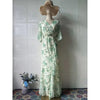Solid Long Dress Women Flare Sleeve A Line Dresses Casual Ruffles Midi Waist Vestidos V Neck Office Lady Slight Strech