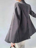 Tide Designer Back Button Blazer For Women Gray Notched Long Sleeve Female Coat Spring Clothing