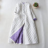 Oversized Quilted Cotton Jacket Women - Long Thin Casual Coat, Loose Fit Solid Color Full Sleeve, Versatile Commuting Wear Z367
