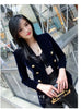 Small Suit Short Coat for Women Autumn and Winter Velvet Slim Fit All-Matching Double-Breasted Long Sleeve Solid Color Suit