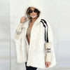 Casual Warm Plush Women's Coat Zipper Cardigan With Baton Sleeves Loose Hooded Coat Autumn Winter Commuting Wear