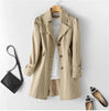 Spring Autumn Solid Trench Coat Women Single-Breasted Khaki Black Pink Beige Windbreaker Outerwear Casual Tops JH33