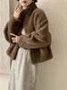 Eco-friendly Mink Fur Windproof Stand Collar Faux Mink Coat For Women Warm Winter Thick Jackets With Pockets 2DB5167