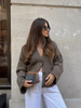Women's Knitted Cardigan Solid Full Sleeve V Neck Ribbed Autumn Coat Commute Female Knitwear Cardigan Tops