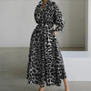 Spring Dress Long Sleeve Solid Color Elegant Maxi Dresses For Women Casual V Neck Shirt Party Long Dress Robe Femme