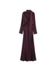 Satin Elegant Long Dress Female Lace-Up Scarf V-Neck Autumn Party Dress Gown Women's Commute Bodycon Dress