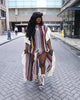 Women Knit Ribbed Clock Ruffes Side Sleeve Front Split Striped Straight Maxi Dress Vintage Vestidos Dresses