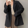 White Oversized Blazer Women Mid Length Korean Style Long Sleeve Single Breasted Suit Jacket Woman Loose Casual Office Outerwear