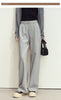 Minimalism Casual Pants for Women Autumn Wide Leg Loose Vertical Elastic Waist Drawstring Sporty Trousers 12343338