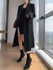 Korean Style Chic Office Lady Long Blazers Elegant Double Breasted Blazer Jacket Women Streetwear Trench Coat
