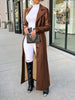 Women’s Coats Thick PU Leather Long Sleeve Winter Notched Neck X-Long Trench Street Wear OL Work Outcoat