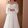 Women's Sexy Off Shoulder Lace Maxi Evening Gown Lantern Sleeve High Waist Women Dress Flowy Hem White Elegant Long Dress