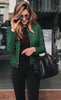 Autumn and Winter Women's Large Size Leather Jacket Solid Color Slim Street Elegant Versatile Top PU Suit Jacket