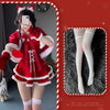 Christmas Dress Suit Women Xmas Cosplay Costume Red Suit Party Rabbit Ears Headwear Year Hooded Shawl Christmas Girl Set