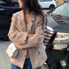 Colorful Little Chiffon Style Wool Blazer For Women, Autumn, And Elegant Blouse