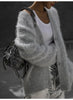 Imitation Mink Cardigan For Women Autumn Thick Knitted Jackets Yellow Oversize Cardigans Ladies Black Women Knitted Coat Velvet