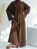 Turkey Dubai Muslim Winter Abaya Corduroy Women Closed Abaya Loose Daily Wear Muslim Long Winter Dress