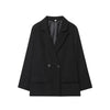 Women's Blazer Office Lady Long Sleeve Double-breasted Mid-length Casual Suit Coat Elegant Simple Stylish Outerwear