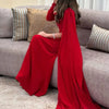 Sexy Asymmetric Hollow Out Party Dress Women Ribbon Long Sleeve Evening Dress Elegant Long Sleeve Full Length Gala Dress