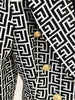High Street Designer Jacket Women's Double Breasted Lion Buttons Geometrical Jacquard Blazer