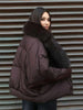 Faux Fur Collar Women's Padded Jacket Knitted Cuff Patchwork Batwing Sleeve Loose Cotton Jackets Winter Warm Coats