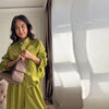 Casual Coats Pants Sets Women Loose Long Sleeves Single Breasted Elastic Waist Knot Suits Female Spring Solid Set Lady