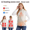 Women's Winter Smart Heated Vest, 11-Zone Heated Vest, USB-Powered Solid-Color Hooded Jacket, Casual, Sports, and Outdoor Warmth