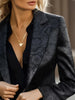 Women printing Jacquard Blazer Slim Fit Long Sleeve Lapel Suit Jacket Casual Formal Office Work Outerwear Black jacket suit Coat