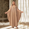 Eid Muslim Dress for Women Bat Sleeve Abaya Diamond Flower Party Dresses Kaftan Cardigan Chiffon Long Robe Lady